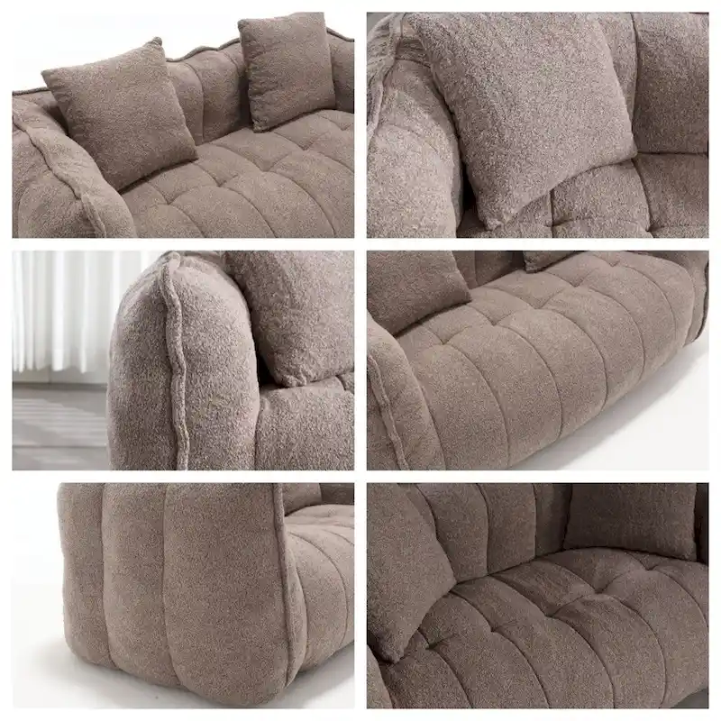 Modern Chenille Recliner Sofa with High Resilience Foam