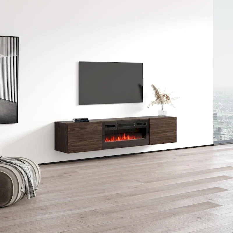 Floating Fireplace TV Stand