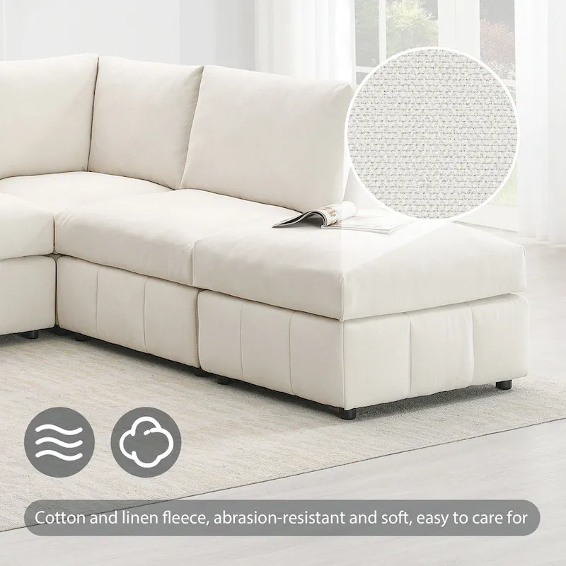 93Modern Sectional Sofa with Vertical Stripes