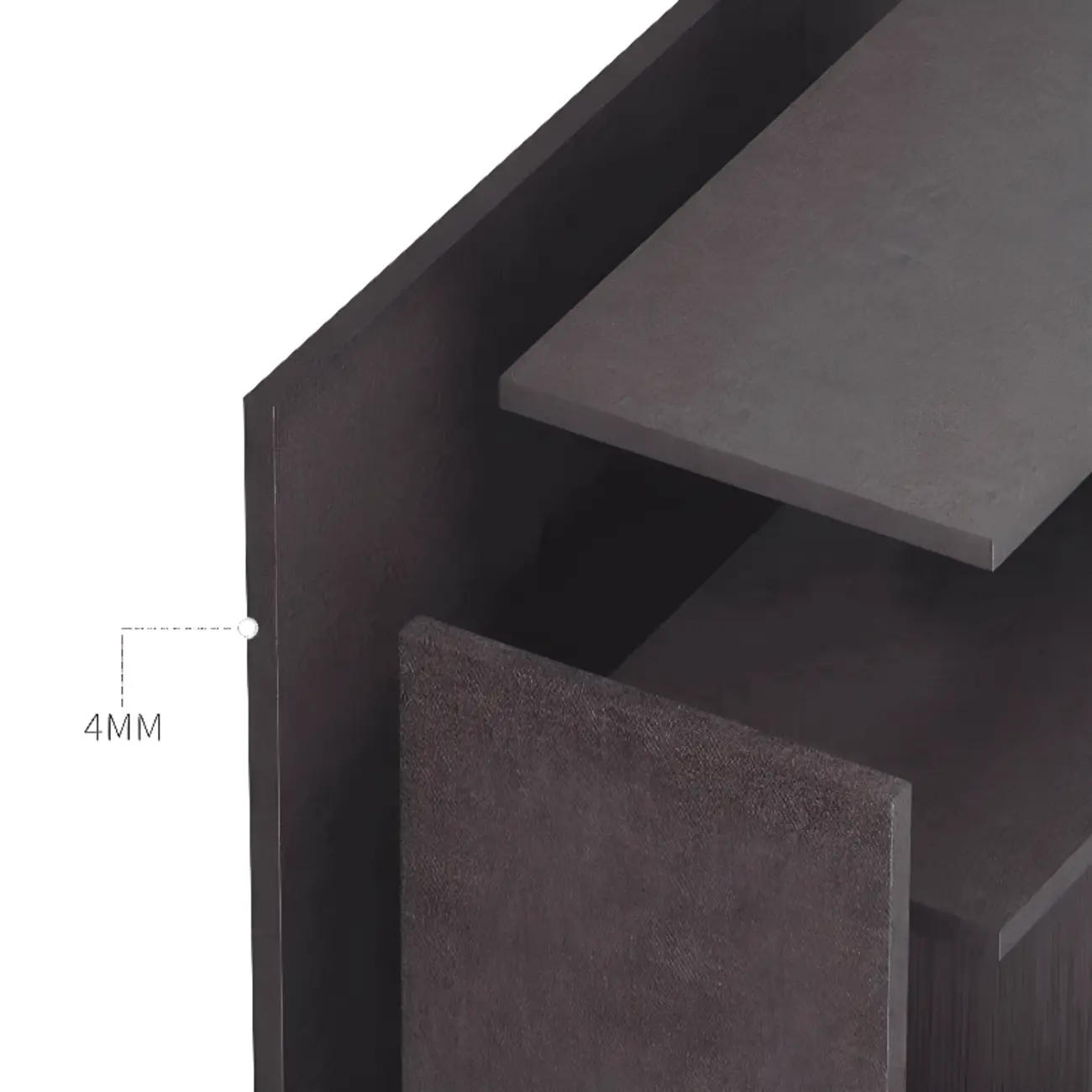 White Rectangular Multi-Shelves Glass Wood Wine Cabinet