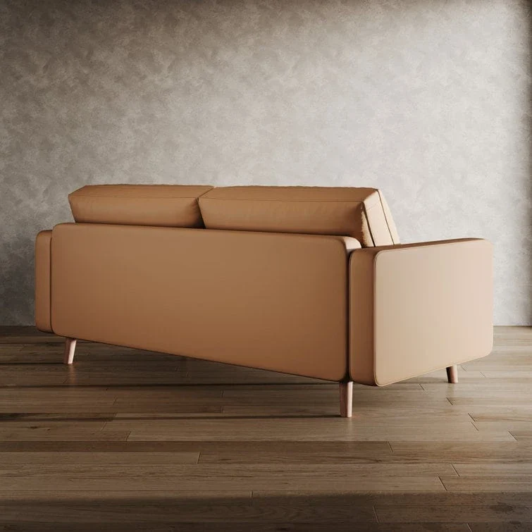 70-Inch Faux Leather Tufted Sofa