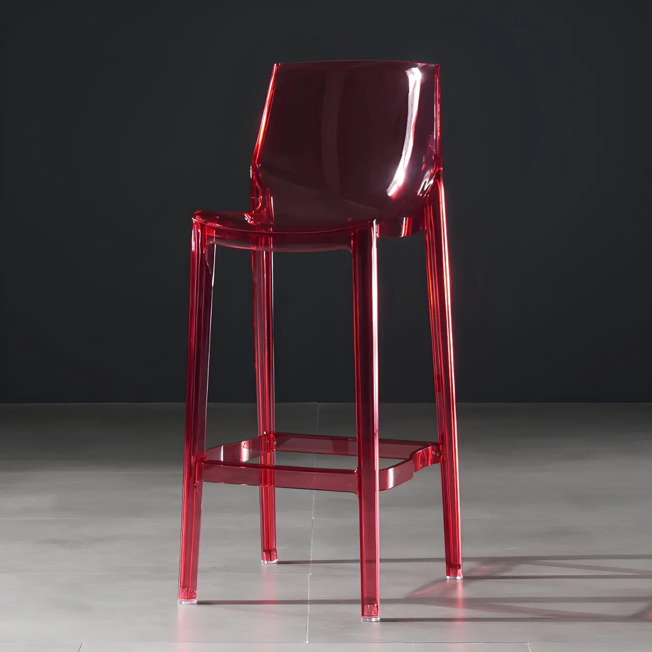 Modern Acrylic Transparent Chic Rectangle Durable Bar Stool