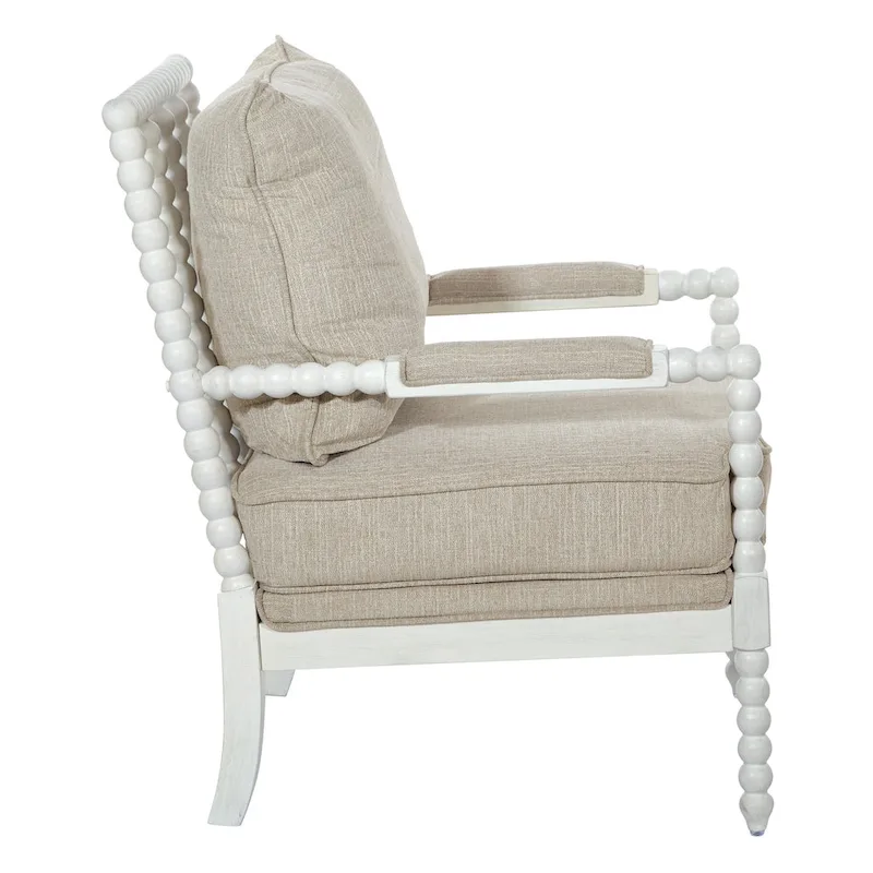 Kaylee Spindle Chair in Fabric with White Frame