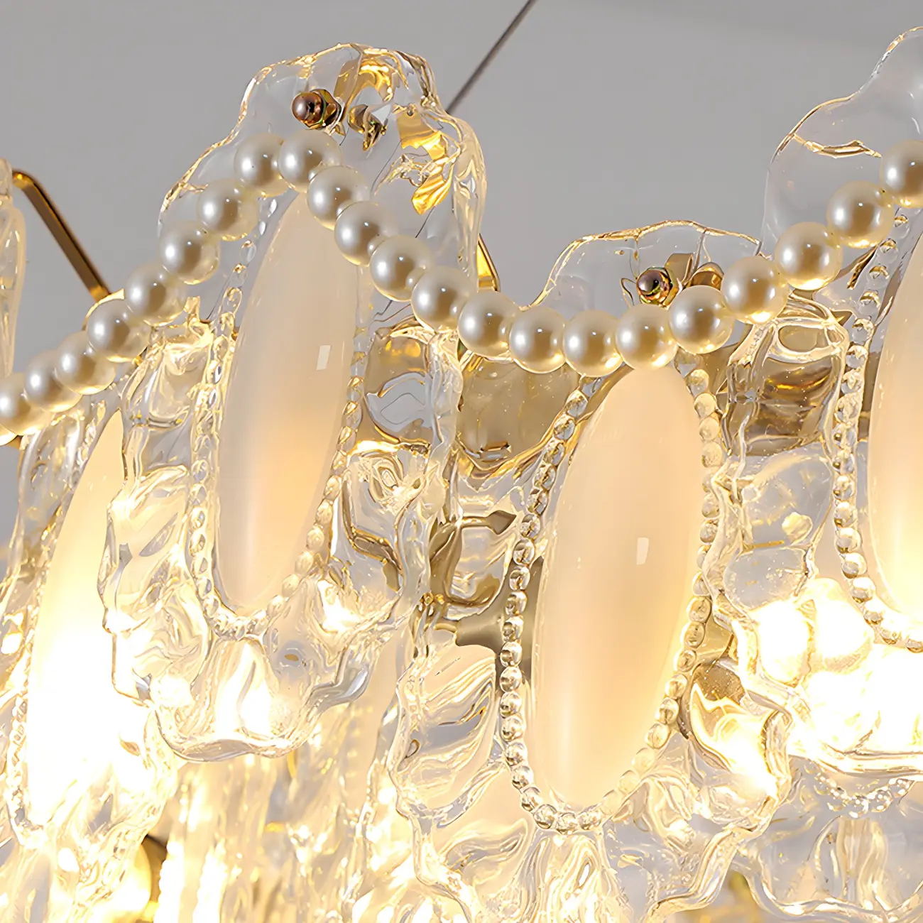 Geometric Clear Crystal Island Pendant Light