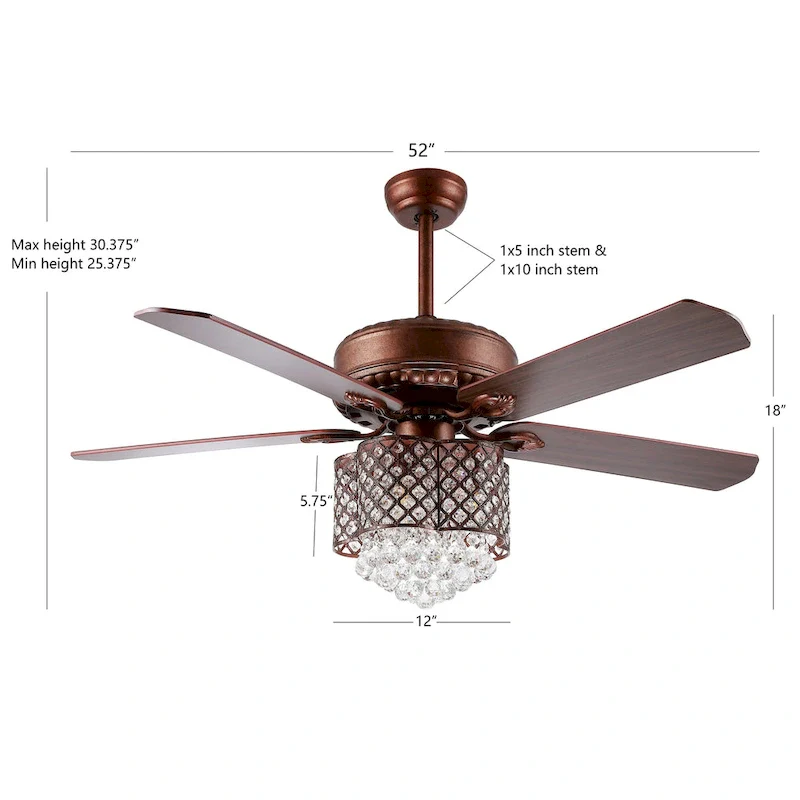 SAFAVIEH Lighting Crinela 42-inch Led Ceiling Light Fan (with Remote) - 42  W x 42  L x 14  H