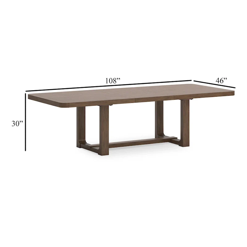 Cabal Dining Table, Extendable 84-108 Inch Top, Farmhouse Brown Wood