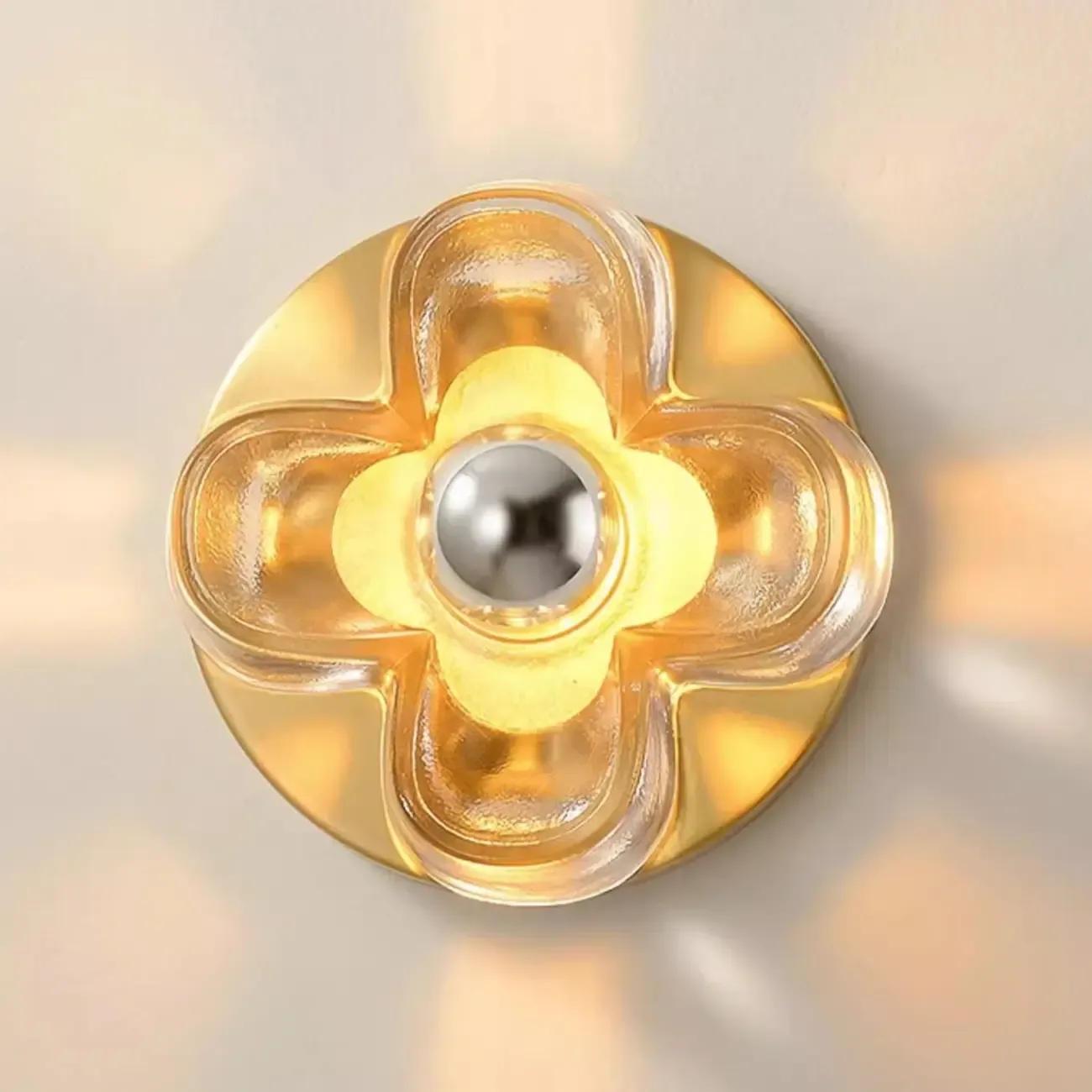 Modern Elegant Glass LED Vanity Light with Flower Design