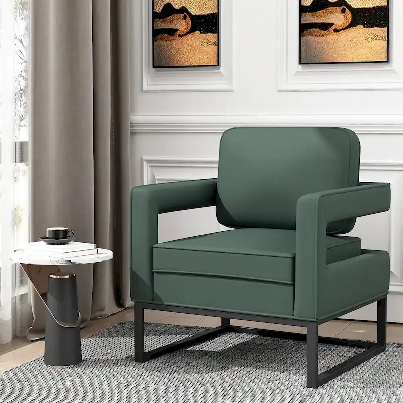 Modern Arm Accent Chair, Mid Century Living Room Chair Upholstered Lounge Chair