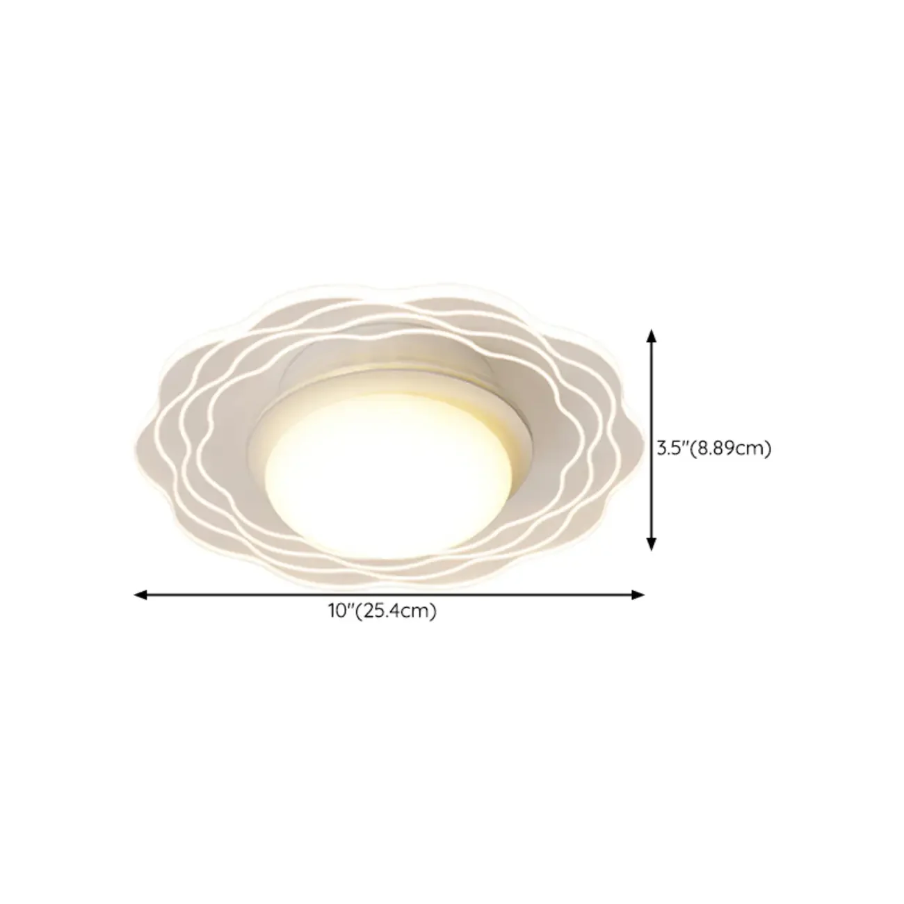 Mini White Artistic Flower Shade Flush Ceiling Light Dimmable