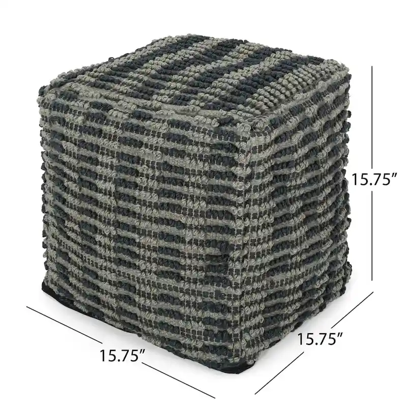 Wallsburg Boho Fabric Cube Pouf by Christopher Knight Home