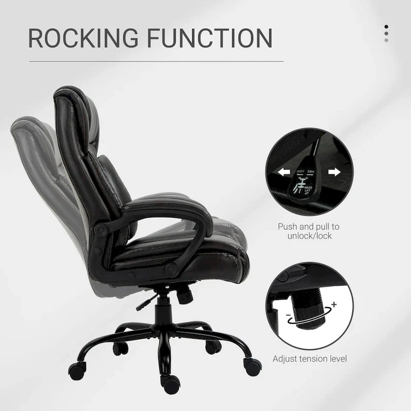 Vinsetto Big and Tall Executive Office Chair 400lbs Computer Desk Chair with High Back PU Leather Ergonomic Upholstery