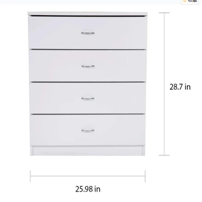 Modern Wood 4-Drawer Storage Nightstand