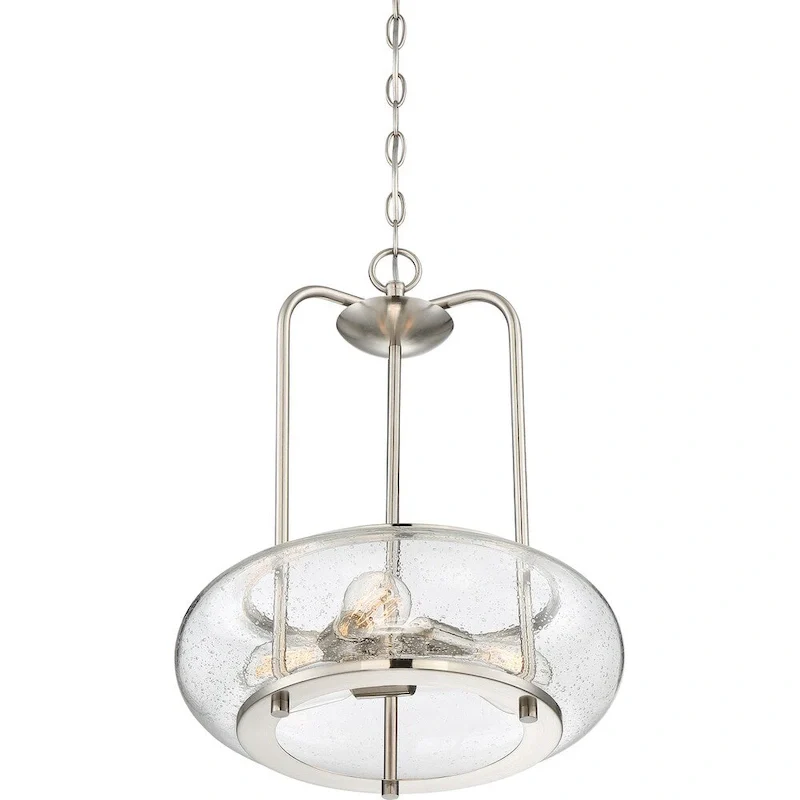 Quoizel Trilogy Brushed Nickel 3-Light Glass Pendant