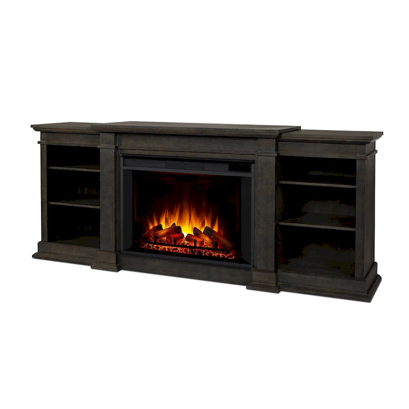 Eliot 81  Grand Antique Grey TV Stand Electric Fireplace by Real Flame