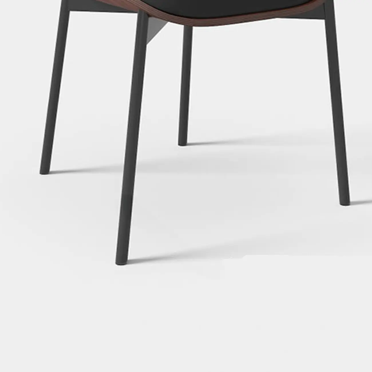 Art Deco Faux Leather Low Back Dining Chair