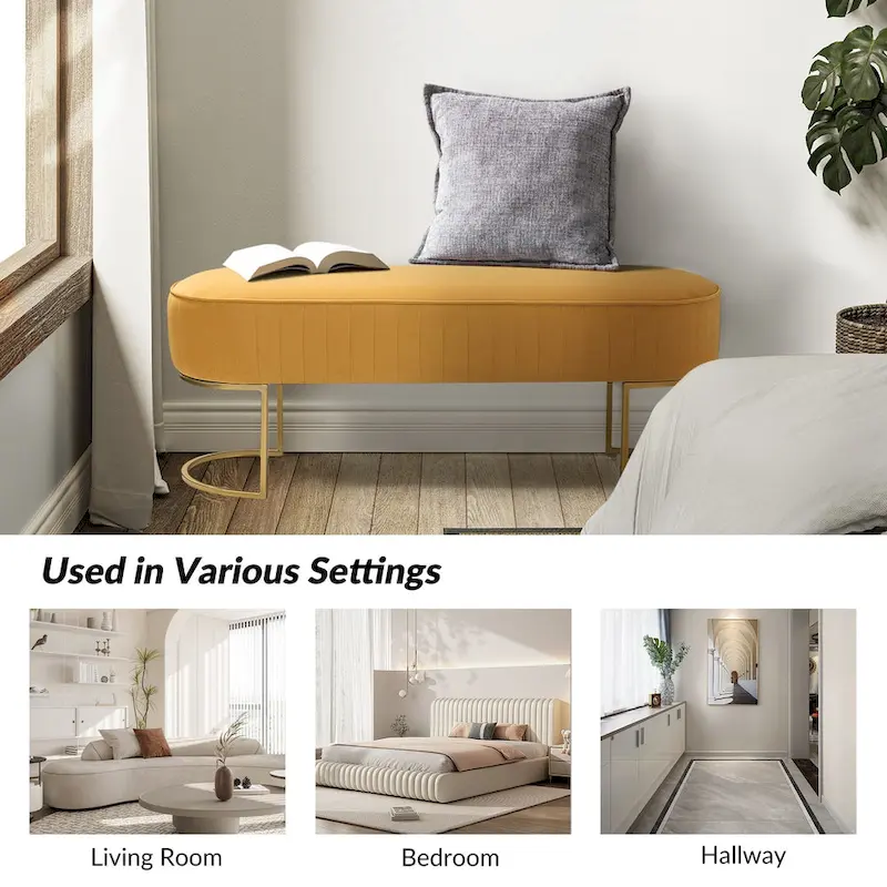 Justo 48 Wide Bench with Metal Base