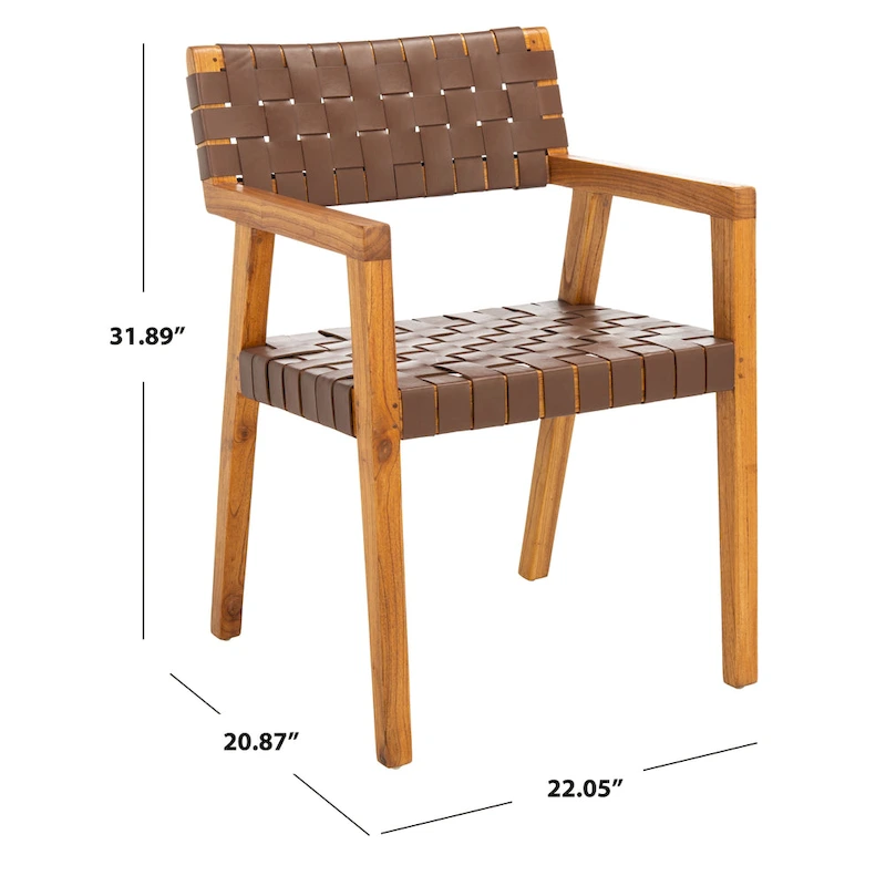 SAFAVIEH Gerda Woven Leather Dining Room Chair - 22.1
