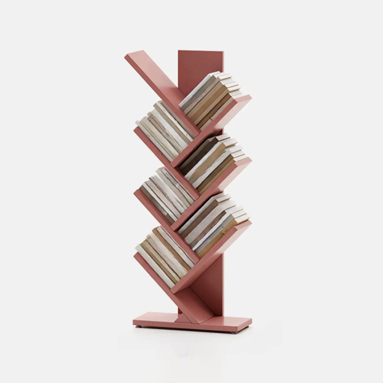 Black Wood Tree-Shaped Vertical Display Bookcase