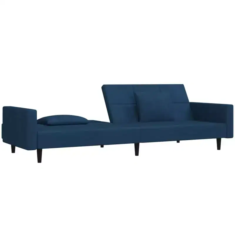 vidaXL 2-Seater Sofa Bed with Two Pillows Black Velvet
