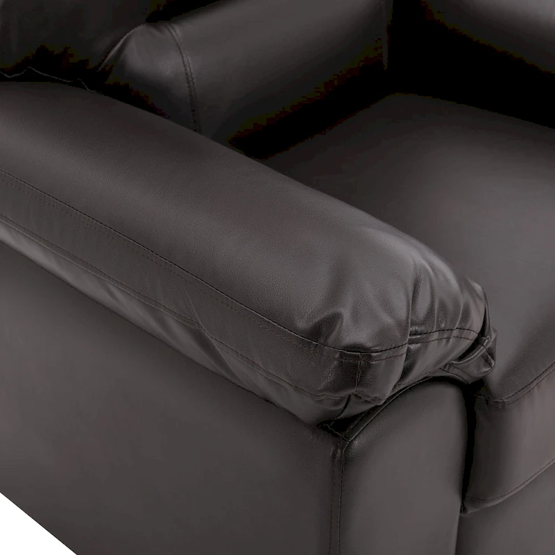 Upholstered Living Room Set, 4 Pieces - Faux Leather Chair, Loveseat, sofa with Ottoman