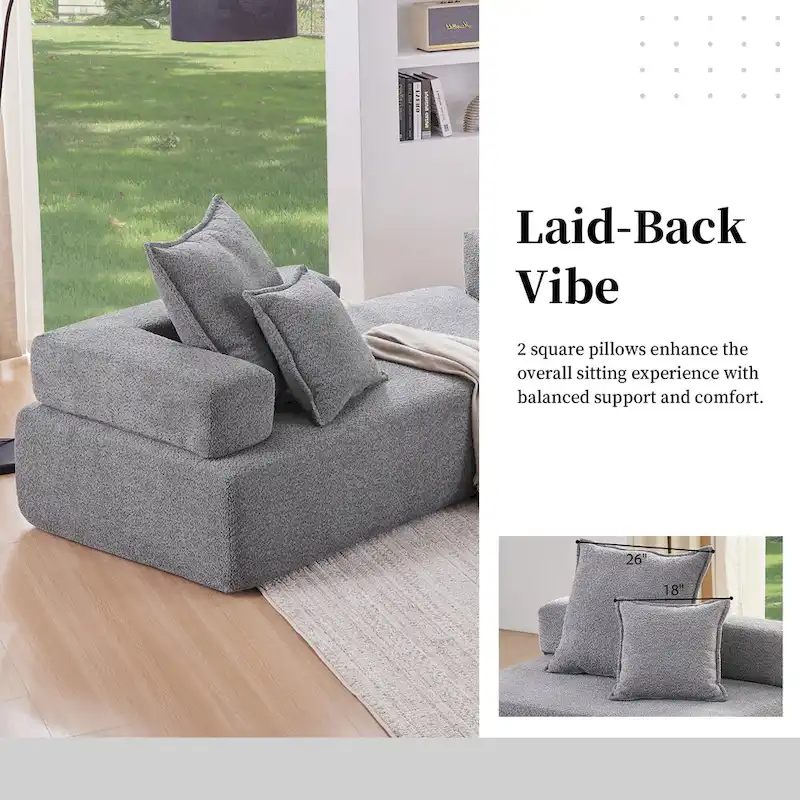 DIY Customization Boucle Upholstered Modular Sectional Sofa