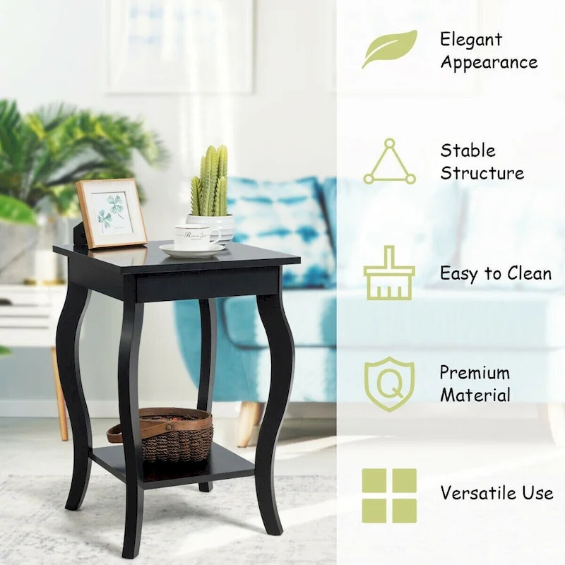 Compact Side Table with Display Shelf