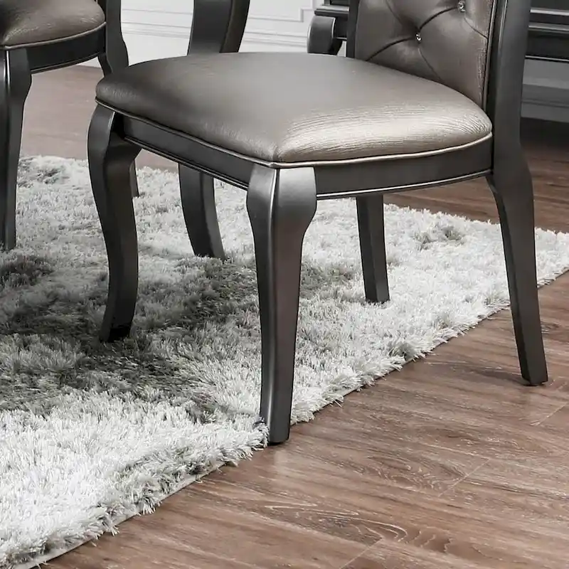 Grey Faux Leather Dining Chairs (Set of 2)