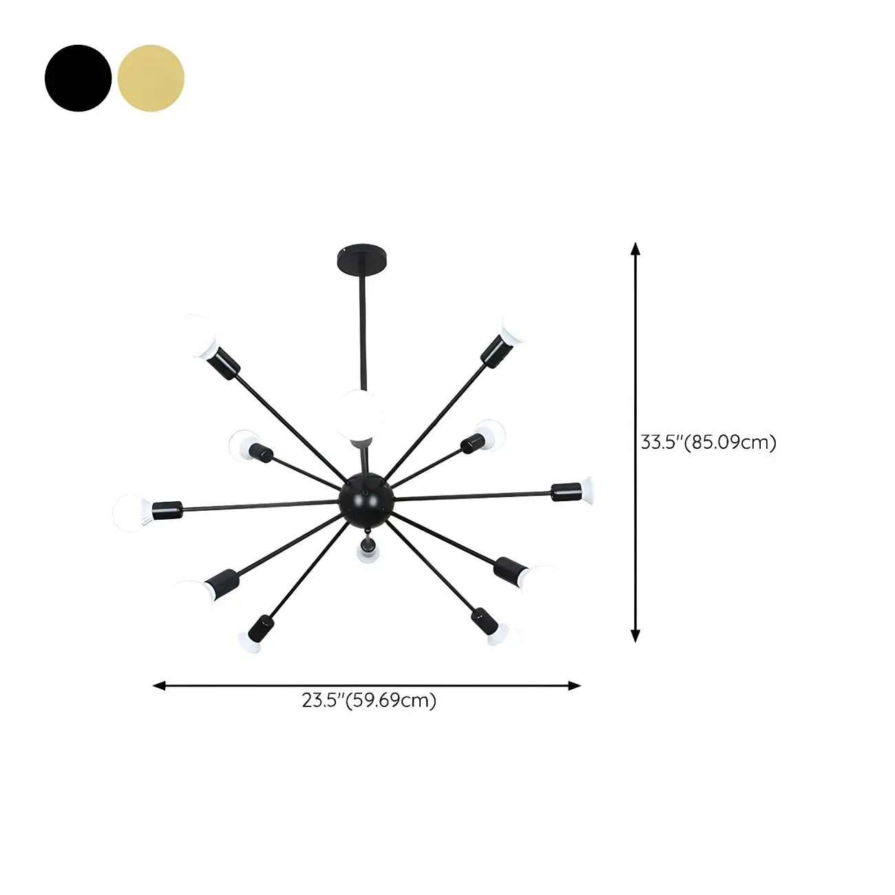 Modern LED Gold Globe Sputnik Chandelier