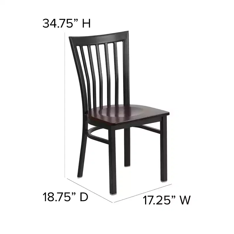 Flash Furniture Black School House Back Metal Restaurant Chair