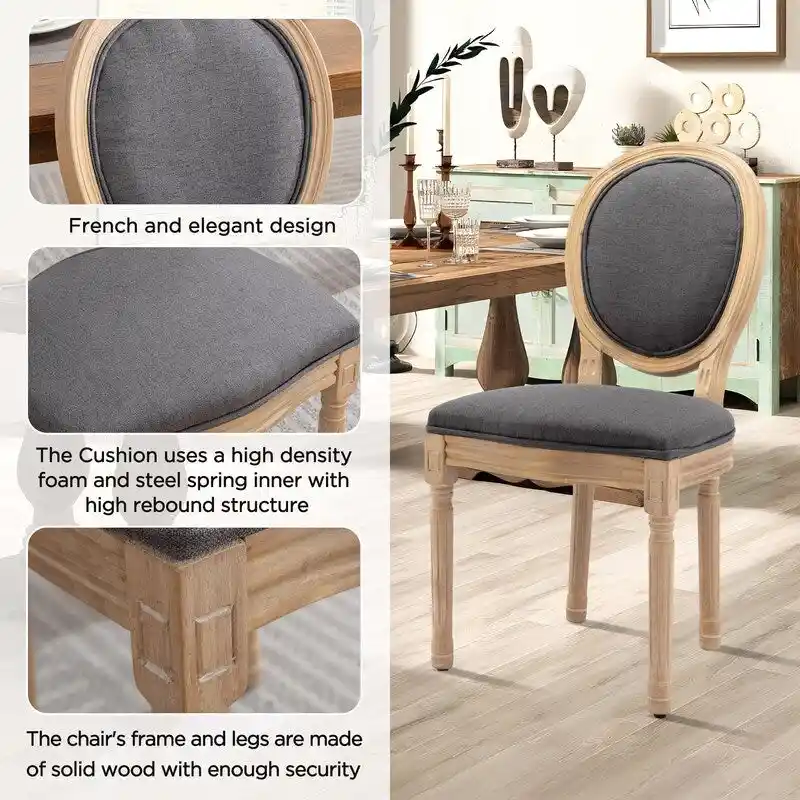 French Dining Chair with Nailhead Trim Set of 6