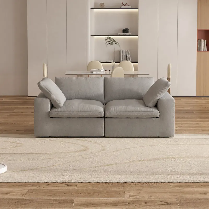 80 Linen Upholstered Loveseat Sofa Sectional Couch