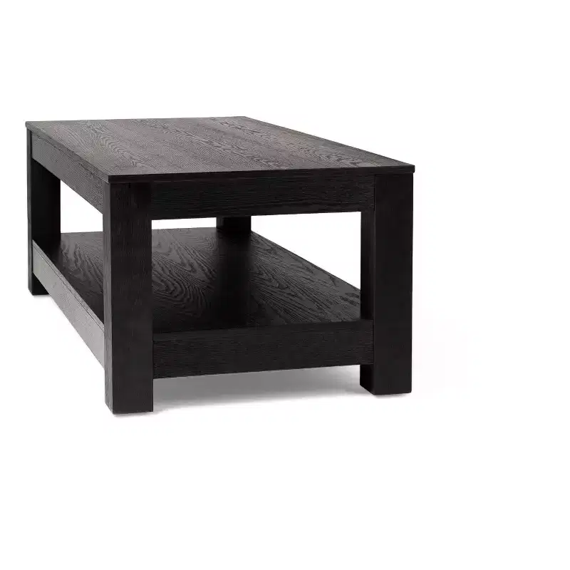 Multicolored Rectangular Wooden Coffee Table with Open Shelf