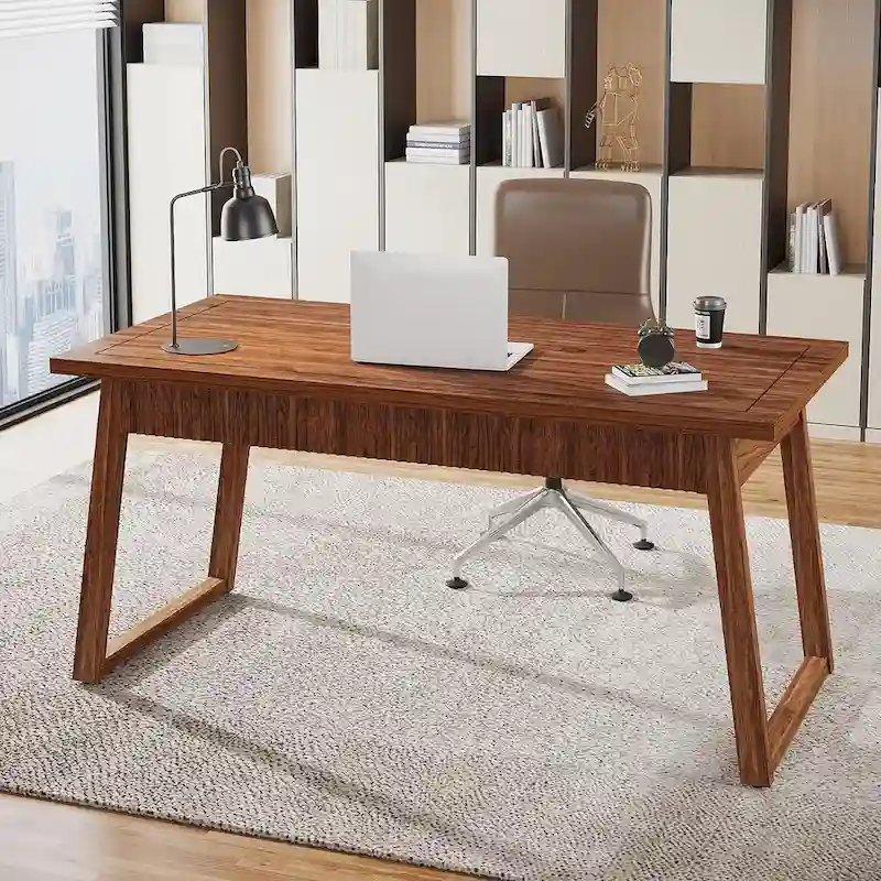Home Office Executive Desk Solid Wood Computer Desk with Drawer