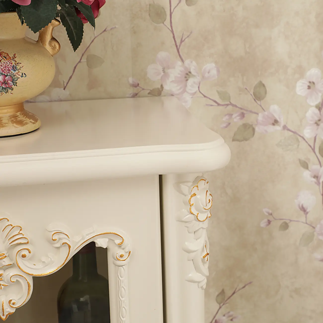 Scandinavian Wooden 2-Drawer Standard Curio Cabinet