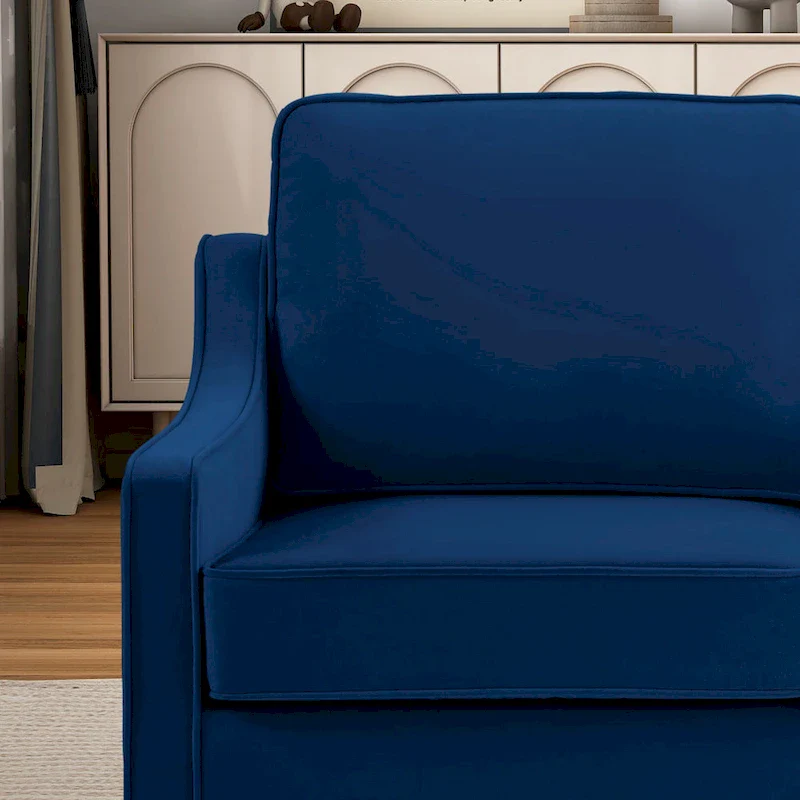 Modern Velvet Upholstered Accent Chair Single Sofa Armchair