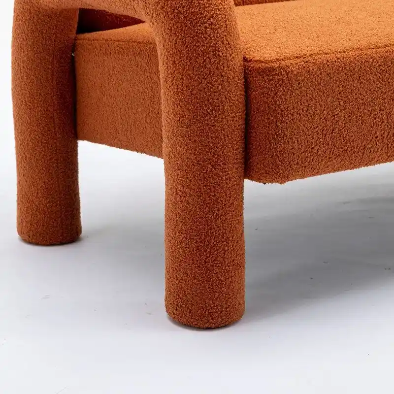 SEYNAR Mid-Century Modern Boucle 51  Solid Wood Curved Sofa