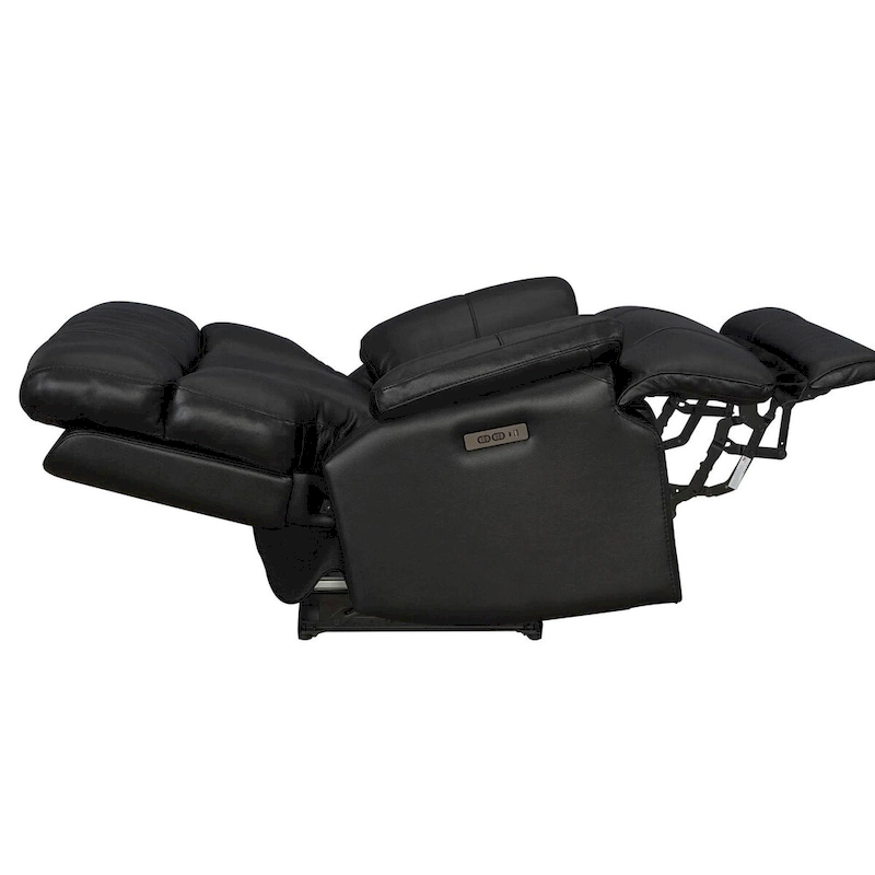 Genuine leather Black Power Recliner Zero Gravity Dual Power Recliner Adjustable Headrest Extendable Footrest