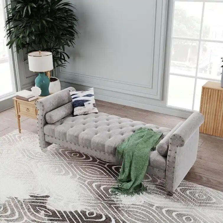 Velvet Upholstered Bench 72 - 71.0 In. W X 28.0 In. H X 29.0 In. D