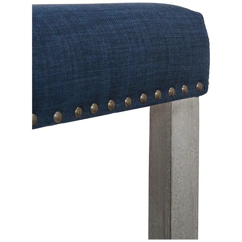 Upholstered Polyester Gray 29 Inch Bar Stool