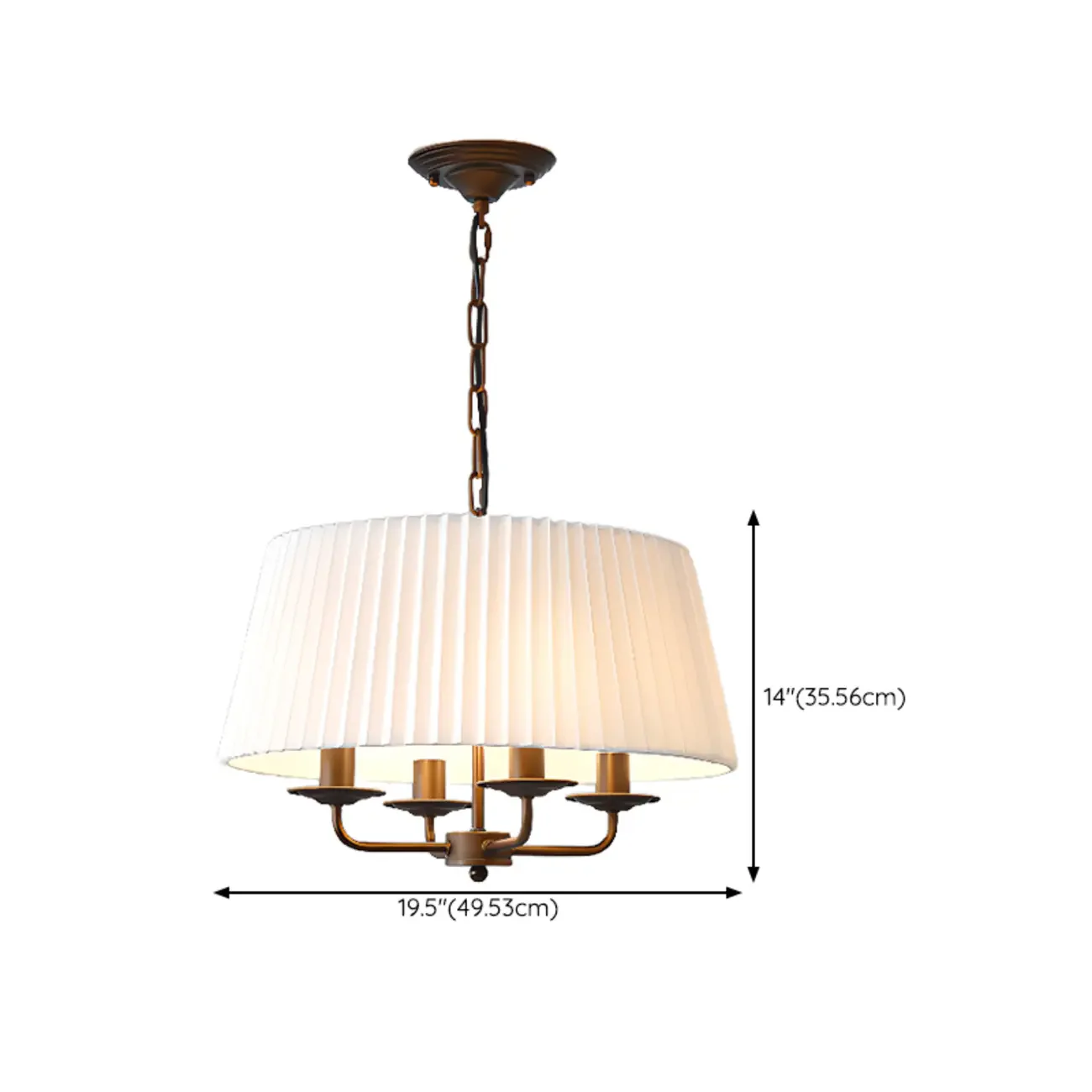 Modern Fabric Drum Chandelier with Adjustable Hanging Length