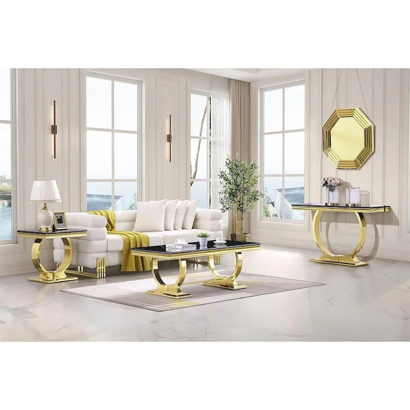 50 inch Rectangle Console Table with Circle Base