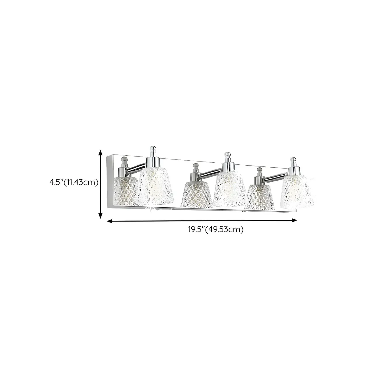 3-Light Modern Clear Glass Silver Bathroom Vanity Light