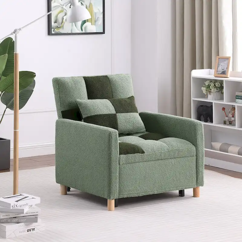 Convertible Sleeper Sofa Chair Bed with Pillow