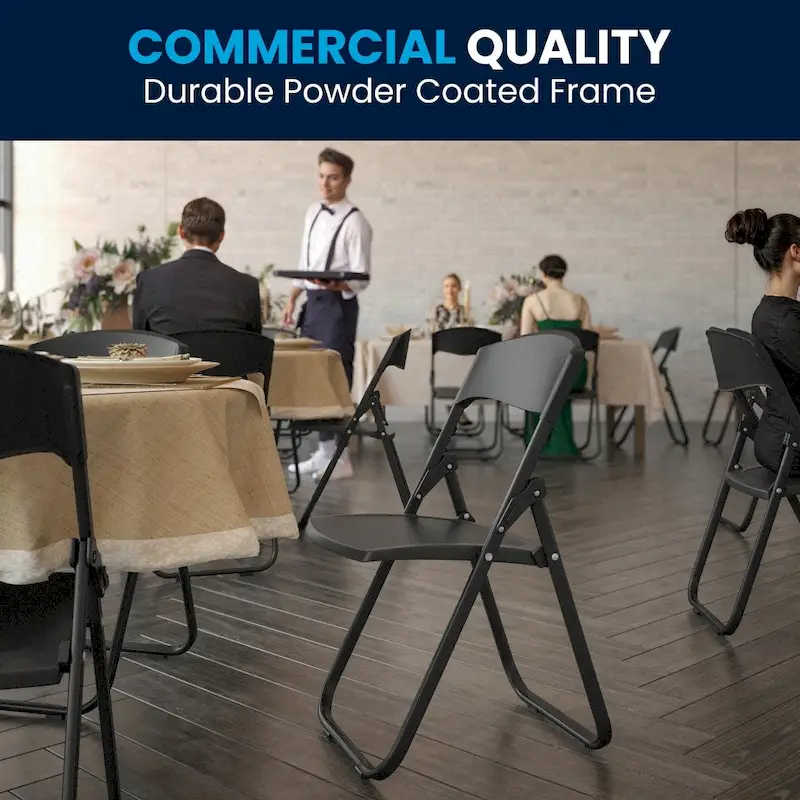 2 Pack 500 lb. Capacity Heavy Duty Plastic Folding Chair