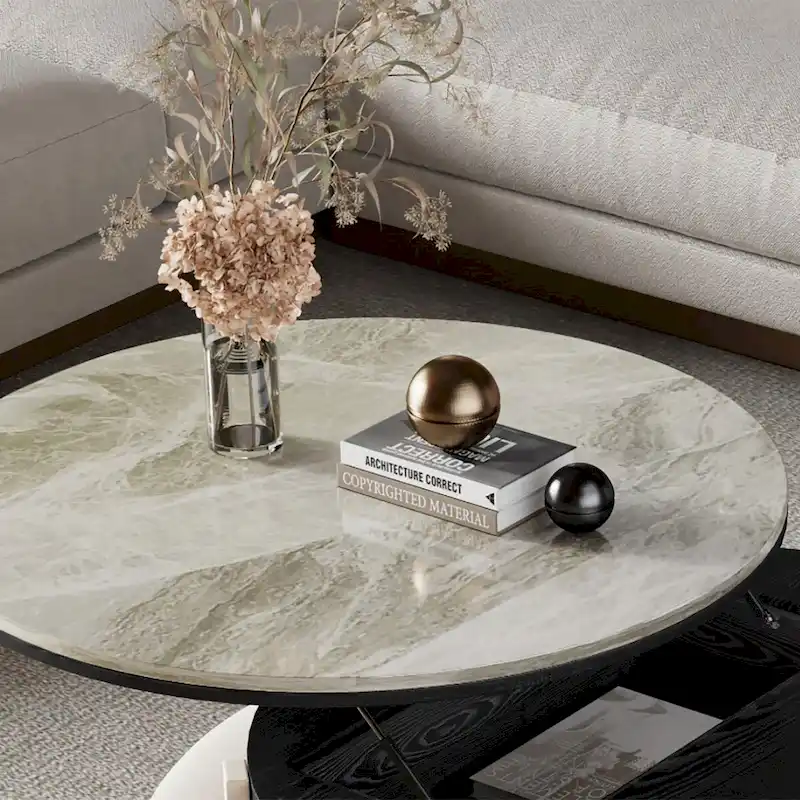 31.5 Modern Coffee Table, Lift Top Coffee Table with 3 Ottomans, Black - 31.5 X 31.5