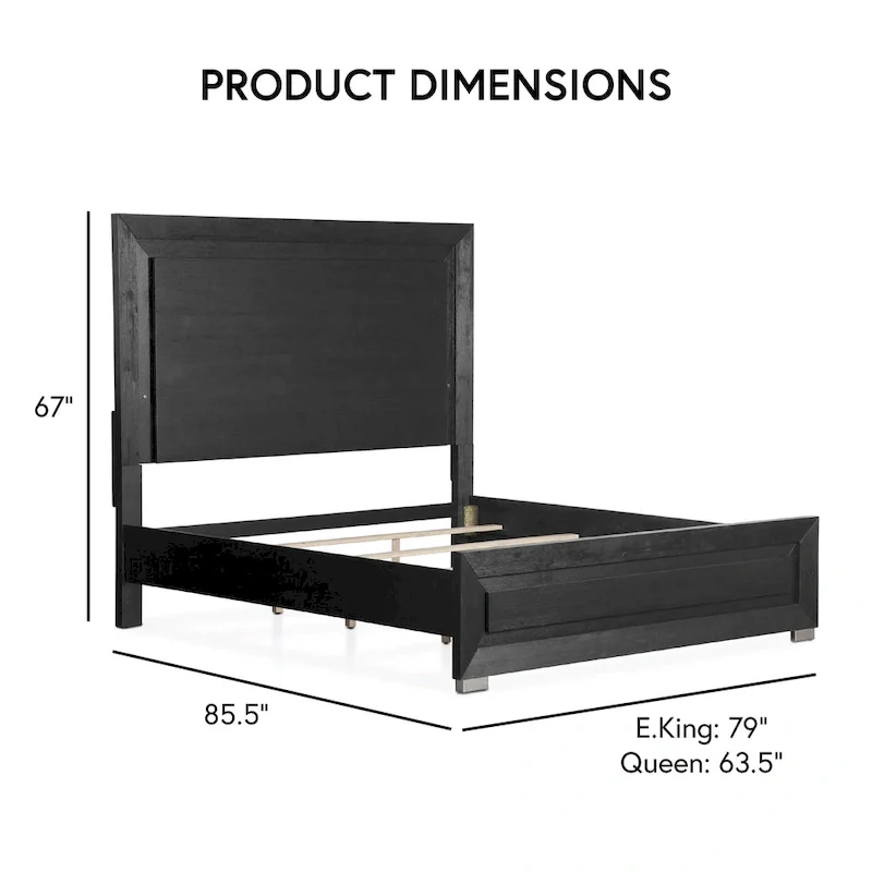 Furniture of America Alaric Modern Black Solid Wood 6-Piece King Bedroom Set Cedar-Lined Bottom Drawer