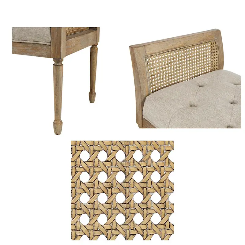 Wood Accent Bench with Cushion