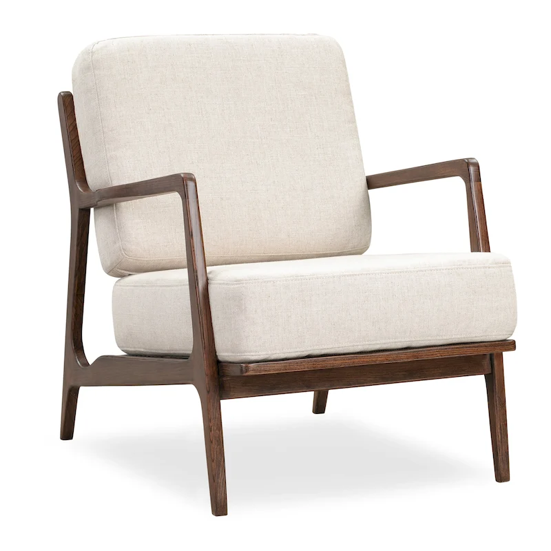 Poly & Bark Verity 25 Fabric Lounge Chair - Solid Wood Frame