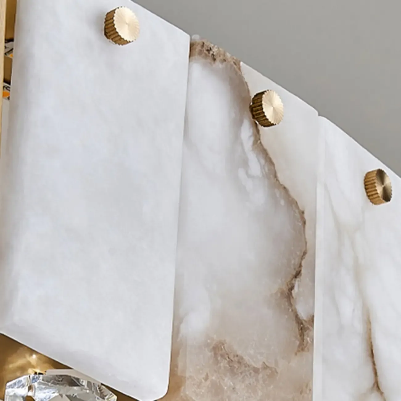 Agate Gold Circular Onyx Modern Ring Chandelier Light