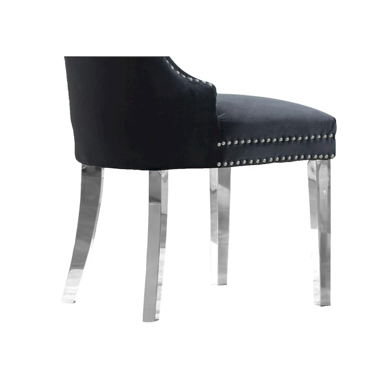 7-Piece Stainless Steel Nailhead Trim Dining Set